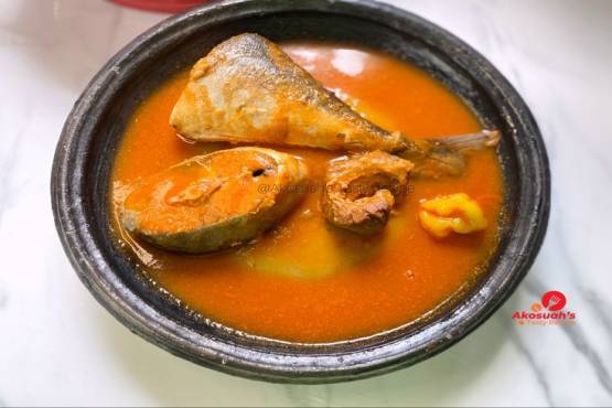 Fufu With Salmon Light Soup