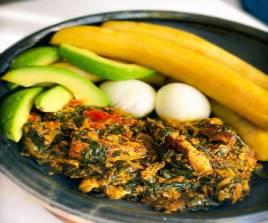 Boiled Plantain | palaver sauce 