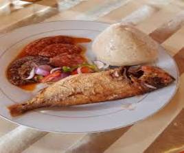 Banku with Red fish and pepper
